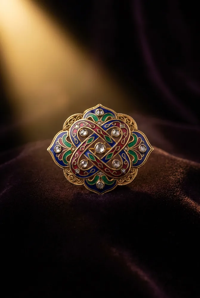 Edwardian filigree mineli broş — 1905 Londra